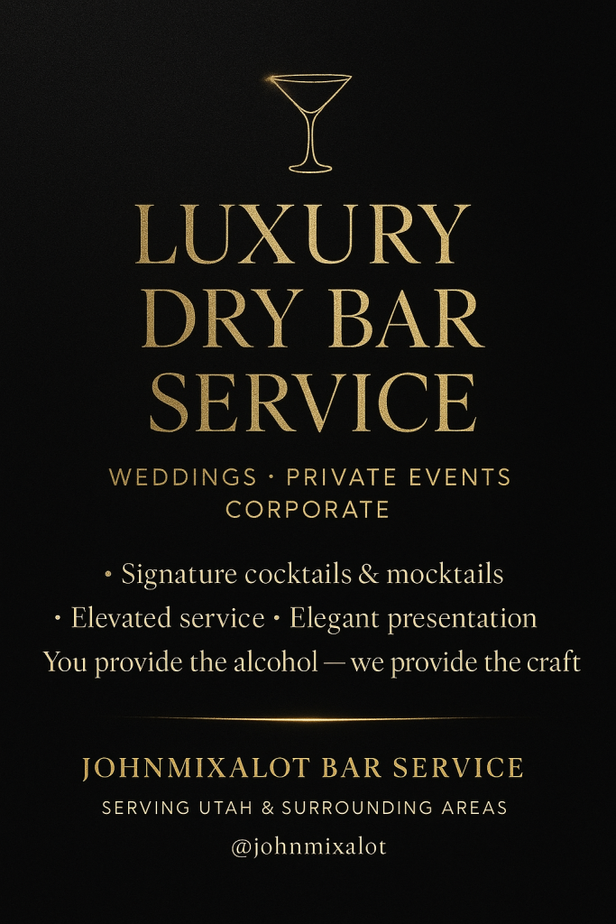 Upscale Dry-Bar Bartending — Wedding & Event Specialist Craft Cocktails • Refined Hospitality