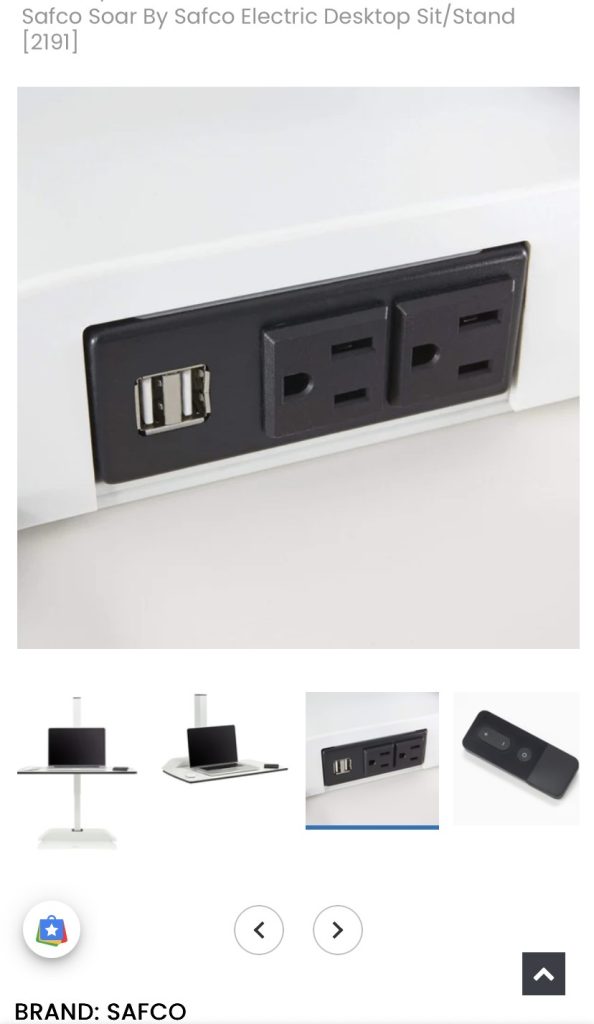 SAFCO STANDING DESK CONVERSION UNIT WITH ELECTRIC TOP