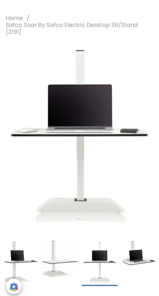 SAFCO STANDING DESK CONVERSION UNIT WITH ELECTRIC TOP